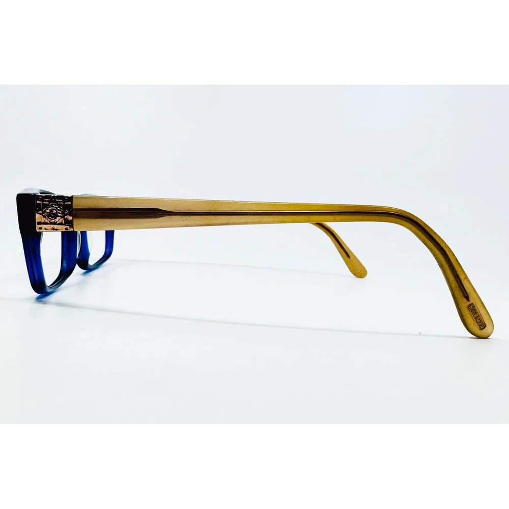 Kay Unger Eyeglasses Womens Blue Gold K182 Rectangular 52-16-135
